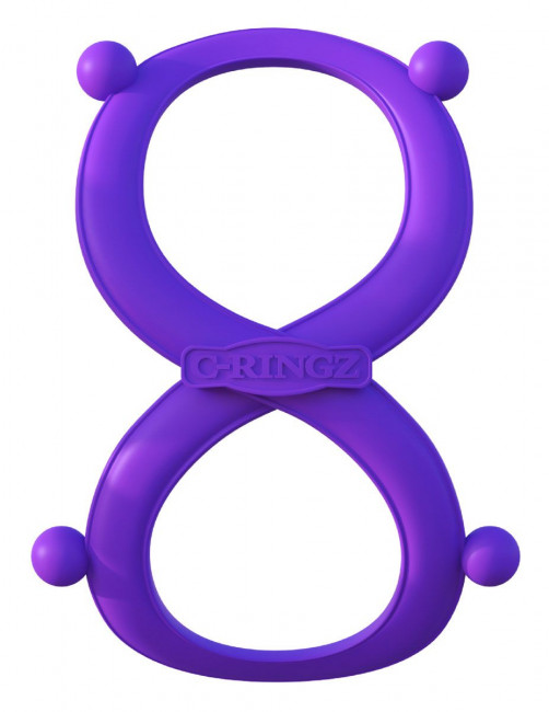 Фиолетовое эрекционное кольцо на пенис и мошонку Infinity Ring, Pipedream