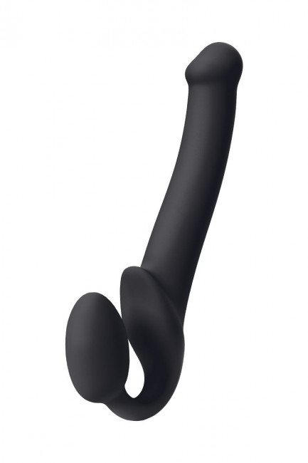 Черный безремневой страпон Silicone Bendable Strap-On M Черный безремневой страпон Silicone Bendable Strap-On M