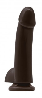 Коричневый гладкий фаллоимитатор на присоске с мошонкой Smooth 5 Inch Dildo - 17 см., NS Novelties