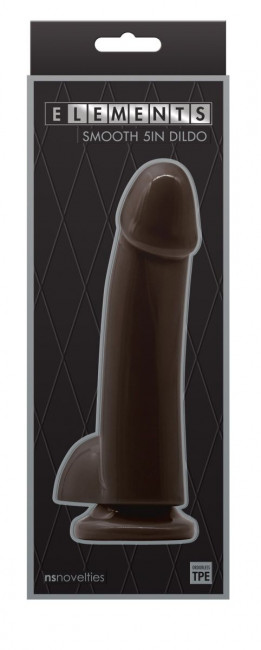 Коричневый гладкий фаллоимитатор на присоске с мошонкой Smooth 5 Inch Dildo - 17 см., NS Novelties Коричневый гладкий фаллоимитатор на присоске с мошонкой Smooth 5 Inch Dildo - 17 см., NS Novelties