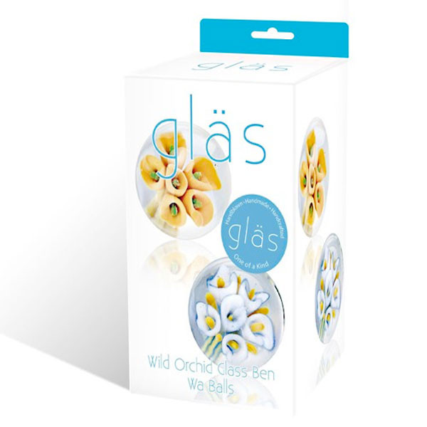 Стеклянные вагинальные шарики Wild Orchid (желтый, белый) - 3,5 см, Glas Стеклянные вагинальные шарики Wild Orchid (желтый, белый) - 3,5 см, Glas
