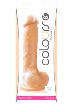 Телесный фаллоимитатор Colours Pleasures 8" Dildo - 23,6 см., NS Novelties