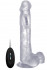 Прозрачный вибратор-реалистик Vibrating Realistic Cock 10" With Scrotum - 27 см., Shots Media BV