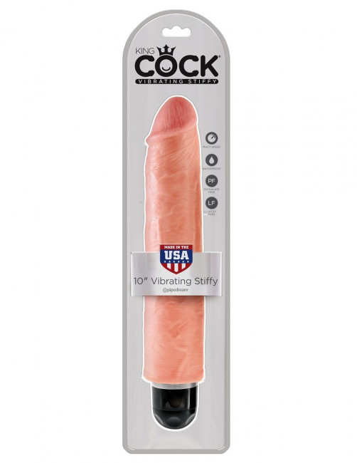 Телесный вибратор-реалистик 10" Vibrating Stiffy - 30,5 см., Pipedream Телесный вибратор-реалистик 10" Vibrating Stiffy - 30,5 см., Pipedream