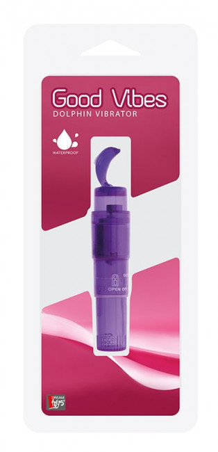 Фиолетовый клиторальный стимулятор-ракета с дельфином GOOD VIBES DOLPHIN VIBRATOR, Dream Toys