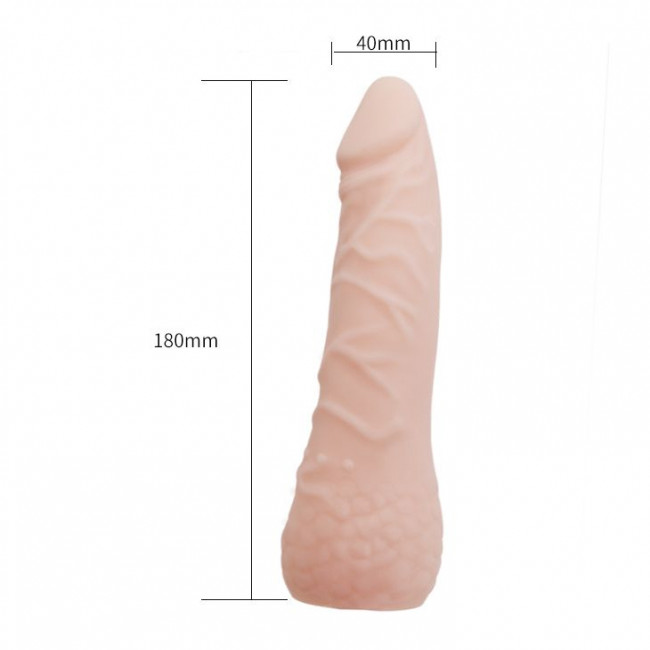 Реалистичная телесная насадка на пенис - 18 см., Bior toys