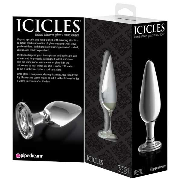 Стеклянный анальный стимулятор ICICLES №26, Pipedream Стеклянный анальный стимулятор ICICLES №26, Pipedream