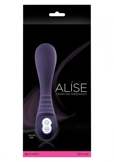 Фиолетовый перезаряжаемый вибратор Alise - 19 см., NS Novelties
