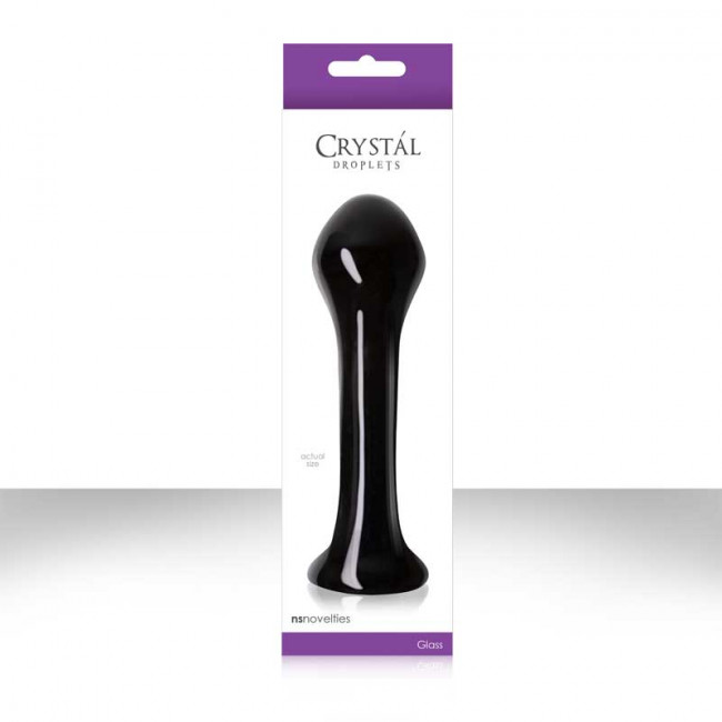 Черный стеклянный анальный стимулятор Crystal Droplets - 14,6 см., NS Novelties Черный стеклянный анальный стимулятор Crystal Droplets - 14,6 см., NS Novelties