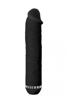 Чёрный водонепроницаемый вибратор PURRFECT SILICONE DELUXE 7.5INCH - 19 см., Dream Toys