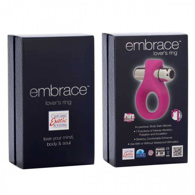 Розовое виброкольцо Embrace Lovers ring, California Exotic Novelties