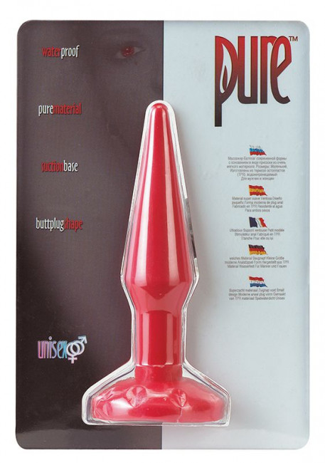 Красная анальная втулка Pure - 11,5 см., Seven Creations