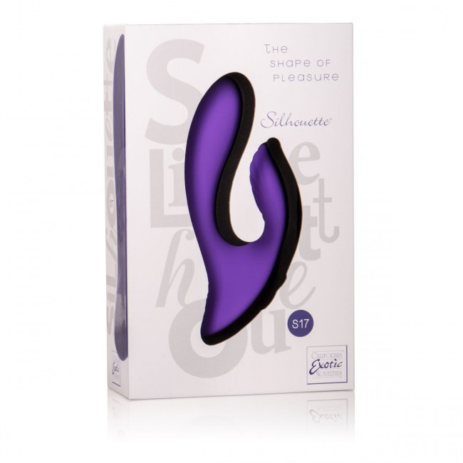 Фиолетовый перезаряжаемый вибратор со стимуляцией клитора Silhouette S17, California Exotic Novelties