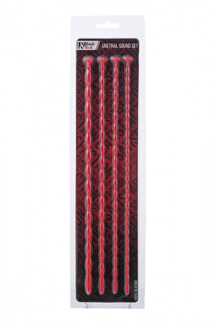 Набор из 4 красных уретральных зондов TOYFA Black&Red различного диаметра, ToyFa Набор из 4 красных уретральных зондов TOYFA Black&Red различного диаметра, ToyFa