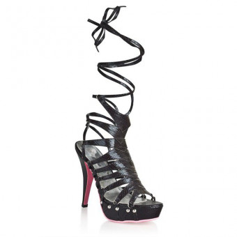 Черные босоножки из искусственной змеиной кожи Snake Style, Hustler Shoes