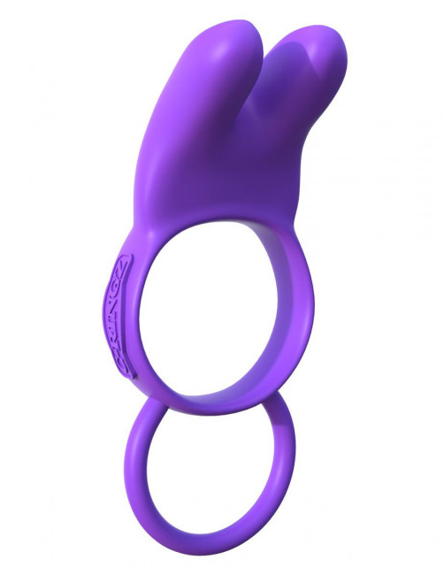 Эрекционное кольцо с вибрацией и подхватом для мошонки Twin Teazer Rabbit Ring, Pipedream Эрекционное кольцо с вибрацией и подхватом для мошонки Twin Teazer Rabbit Ring, Pipedream