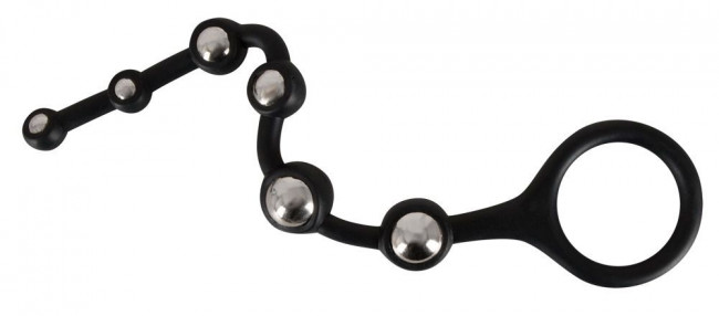 Анальная цепочка с ручкой-кольцом Bendable Silicone Beads - 25 см., Orion Анальная цепочка с ручкой-кольцом Bendable Silicone Beads - 25 см., Orion