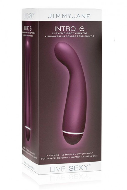 Фиолетовый вибромассажер Intro 6 Purple для G-массажа - 17 см., JimmyJane