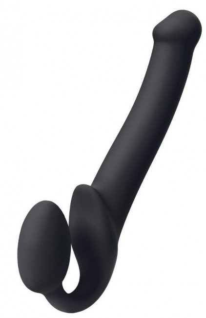 Черный безремневой страпон Silicone Bendable Strap-On L Черный безремневой страпон Silicone Bendable Strap-On L