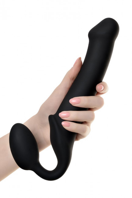 Черный безремневой страпон Silicone Bendable Strap-On L Черный безремневой страпон Silicone Bendable Strap-On L