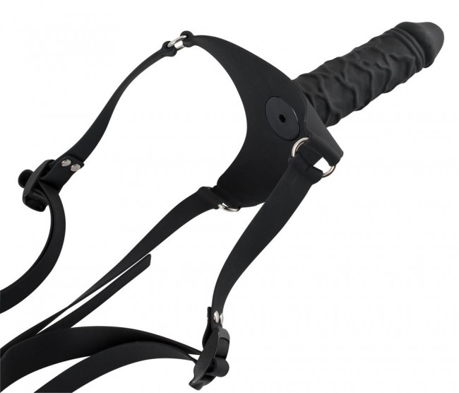 Силиконовый страпон на регулируемых ремешках Silicone Strap-On - 17 см., Orion