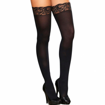 Непрозрачные черные чулки Black Night, Hustler Lingerie