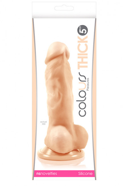 Телесный фаллоимитатор Colours Pleasures Thick 5" Dildo - 18,3 см., NS Novelties