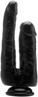 Чёрный анально-вагинальный фаллоимитатор Realistic Double Cock 9 Inch - 23 см., Shots Media BV