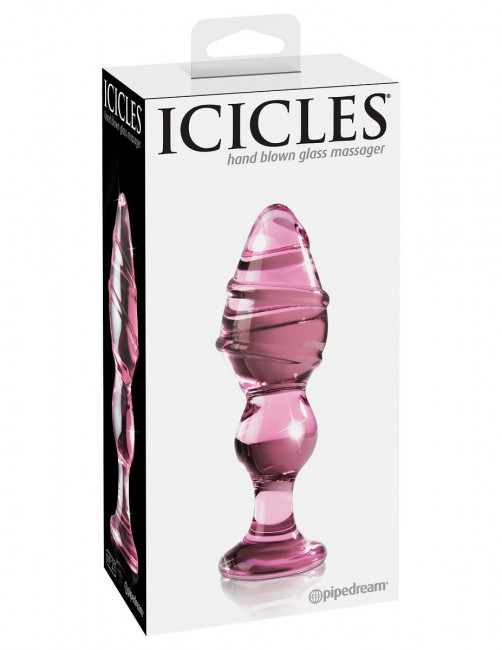 Стеклянный анальный стимулятор ICICLES №27 - 14 см., Pipedream