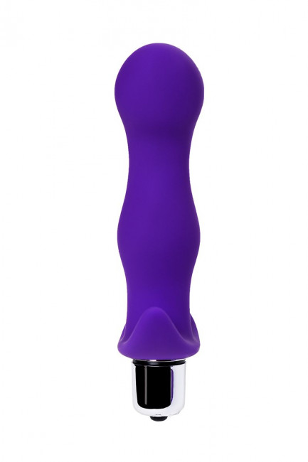 Фиолетовая изогнутая анальная вибропробка - 12,9 см., A-toys Фиолетовая изогнутая анальная вибропробка - 12,9 см., A-toys