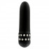 Чёрный вибратор Diamond Black Petit с кристаллами - 11,5 см., Toy Joy