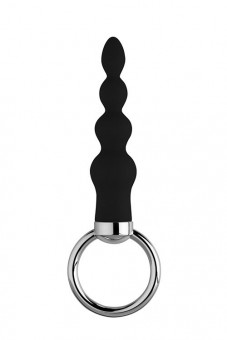 Черная анальная цепочка с колечком BUTT O 3INCH BUTT PLUG, NMC