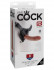 Кофейный страпон на трусиках Strap-on Harness Cock - 20,3 см., Pipedream