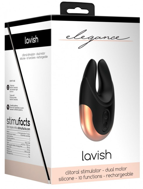 Черный клиторальный стимулятор Lavish - 8,9 см., Shots Media BV