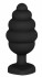 Черная анальная пробка Large Ribbed Diamond Heart Plug - 8 см. Черная анальная пробка Large Ribbed Diamond Heart Plug - 8 см.