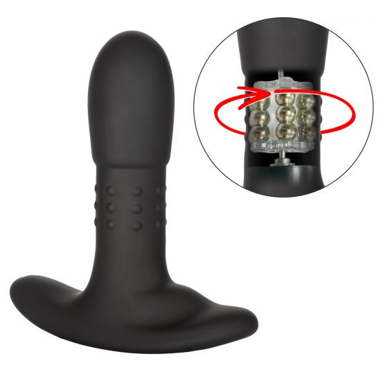 Черный массажер простаты с браслетом-пультом Eclipse Wristband Remote Beaded Probe - 12,75 см., California Exotic Novelties
