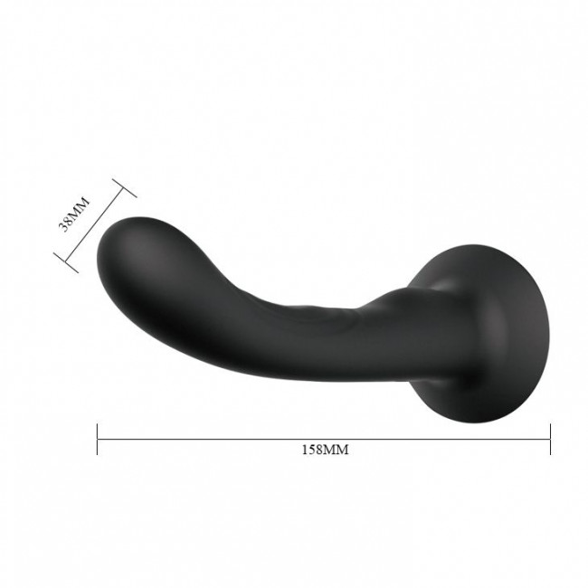Страпон с изогнутой головкой Ultra Harness Curvy Dildo - 15,8 см., Baile