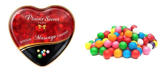 Массажная свеча с ароматом бубль-гума Bougie Massage Candle - 35 мл., Plaisir Secret Массажная свеча с ароматом бубль-гума Bougie Massage Candle - 35 мл., Plaisir Secret
