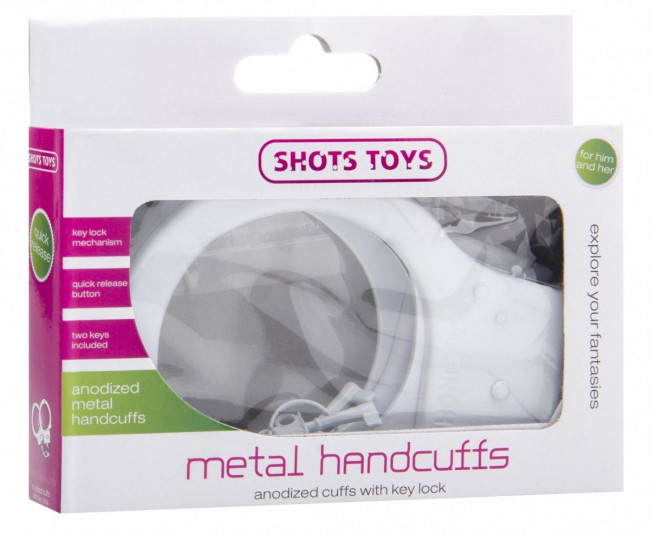Белые металлические наручники SHOTS TOYS White, Shots Media BV Белые металлические наручники SHOTS TOYS White, Shots Media BV