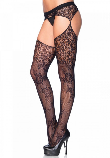 Ажурные чулки с пояском Bouquet Garterbelt Stokings, Leg Avenue