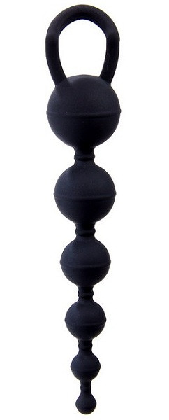 Чёрная анальная цепочка Six Balls Chain - 18,5 см., Shots Media BV Чёрная анальная цепочка Six Balls Chain - 18,5 см., Shots Media BV