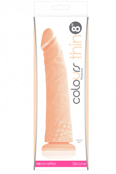 Телесный фаллоимитатор Colours Pleasures Thick 8" Dildo - 20 см., NS Novelties