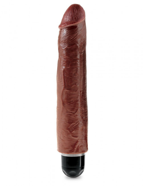 Коричневый вибратор-реалистик 10" Vibrating Stiffy - 30,5 см., Pipedream