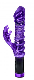 Фиолетовый вибратор с ребрами Luxe Jungle Jaguar - 26 см., Blush Novelties
