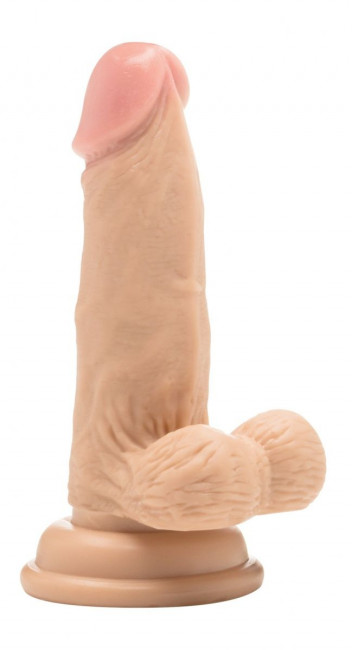 Телесный фаллоимитатор Realistic Cock 6" With Scrotum - 15 см.