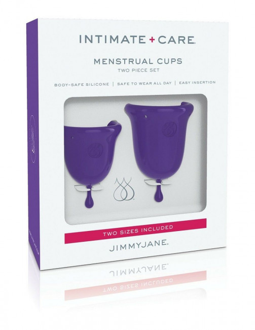 Набор из 2 фиолетовых менструальных чаш Intimate Care Menstrual Cups Набор из 2 фиолетовых менструальных чаш Intimate Care Menstrual Cups