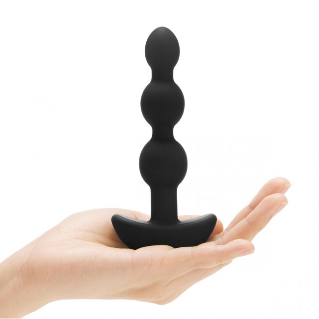 Чёрная анальная виброёлочка TRIPLET ANAL BEADS BLACK - 14 см., b-Vibe Чёрная анальная виброёлочка TRIPLET ANAL BEADS BLACK - 14 см., b-Vibe