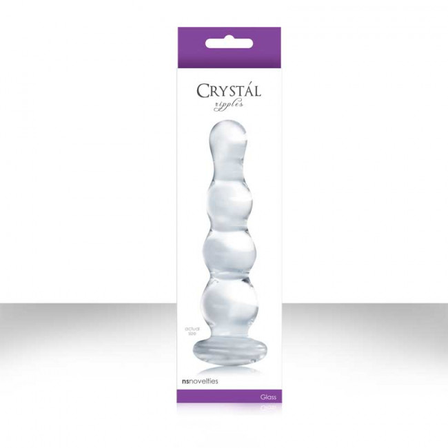 Прозрачный стеклянный анальный стимулятор Crystal - Ripples, NS Novelties