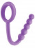 Фиолетовое эрекционное кольцо Ball Cinch with Anal Bead с анальной цепочкой, Pipedream