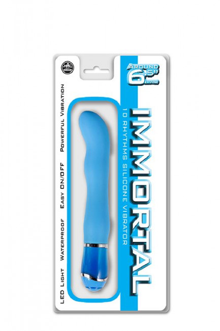 Голубой вибратор IMMORTAL 6INCH 10 FUNCTION VIBRATOR - 17 см., NMC